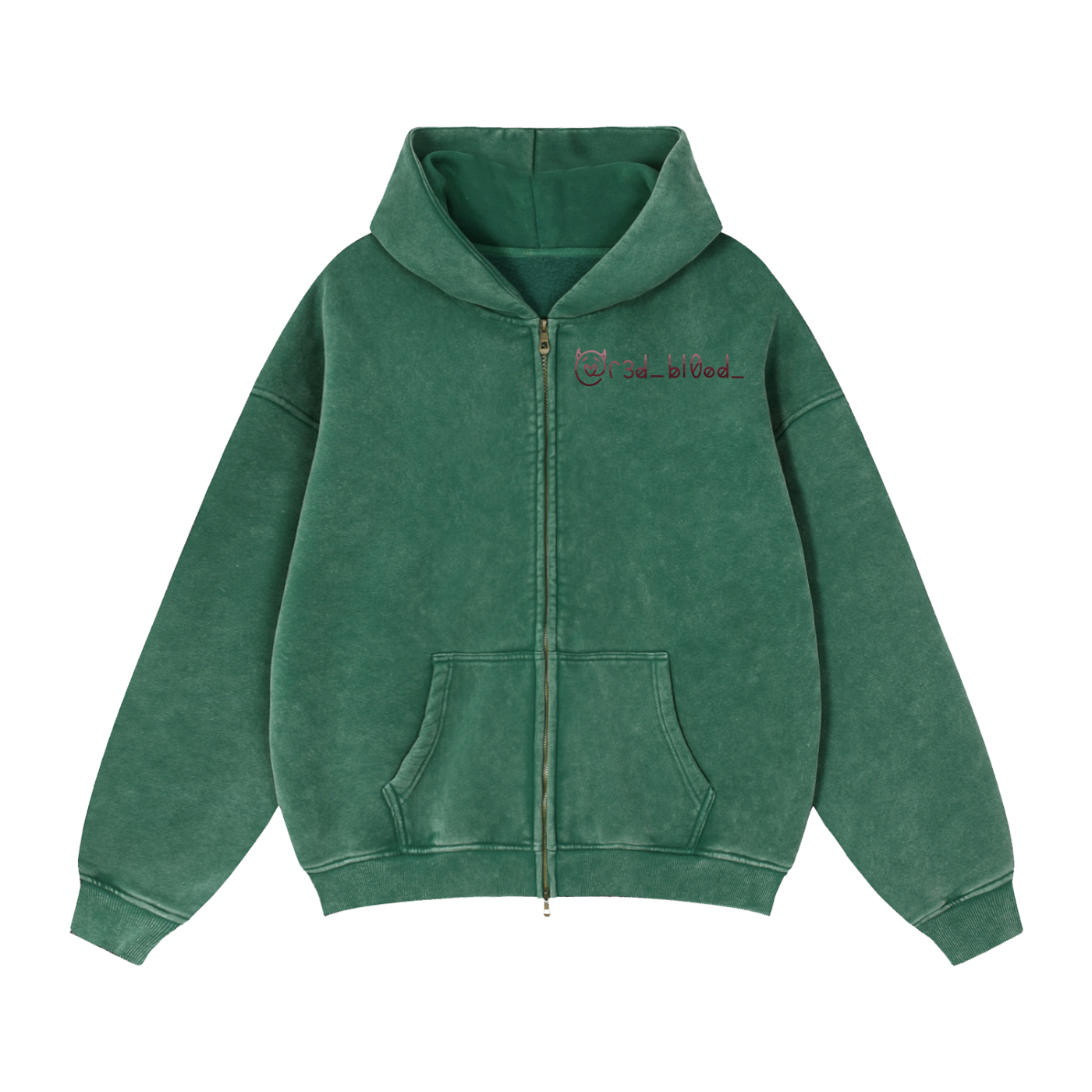 Zip-Through Boxy Fleece Hoodie