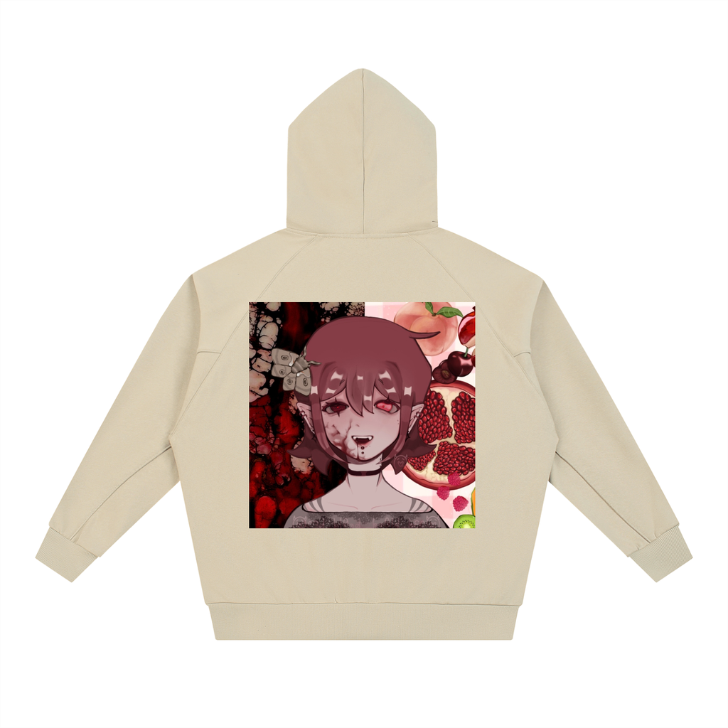 Dolman Sleeve Zip-Through Fleece  Hoodie