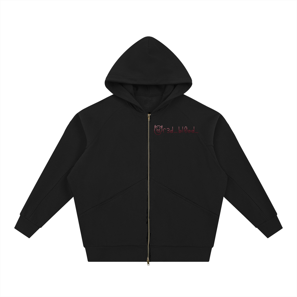 Dolman Sleeve Zip-Through Fleece  Hoodie