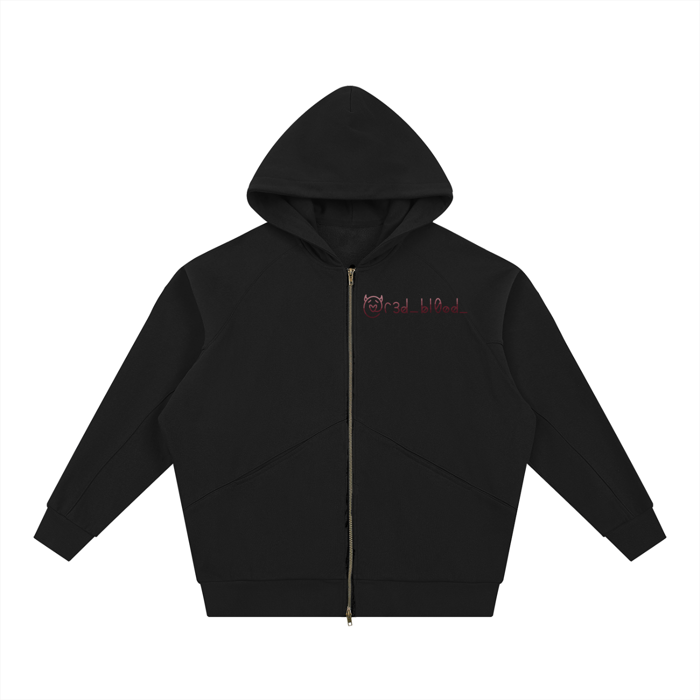 Dolman Sleeve Zip-Through Fleece  Hoodie