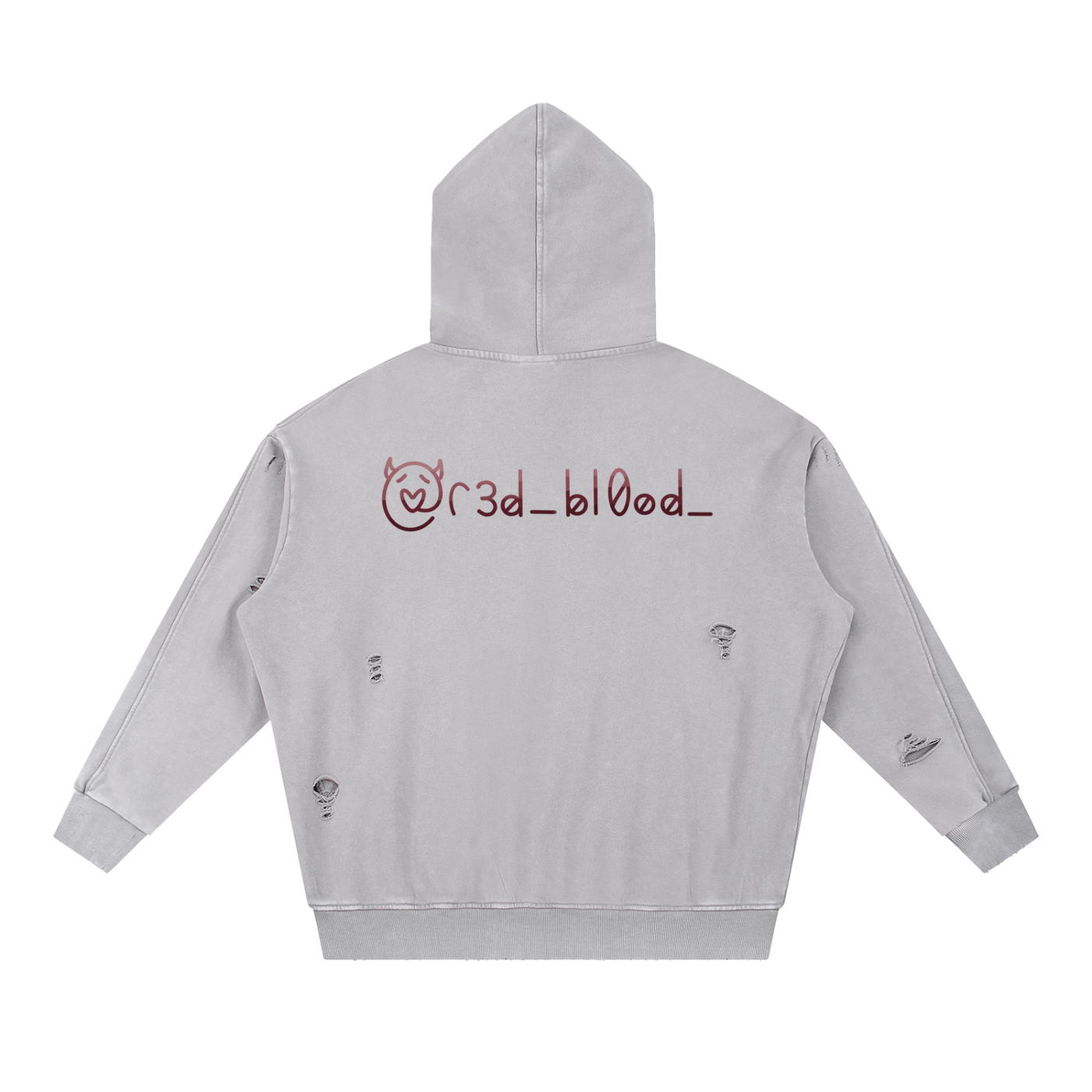 Snow Washed Distressed Panel Pocket Hoodie