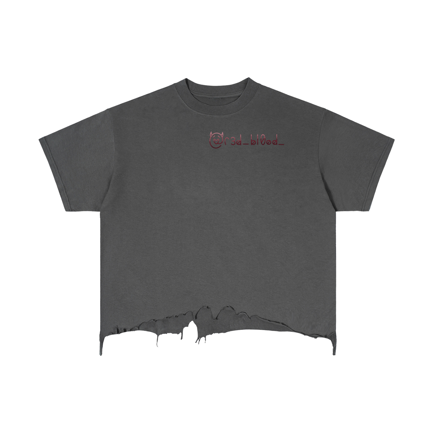 Vintage Wash Boxy Distressed Hem T-Shirt