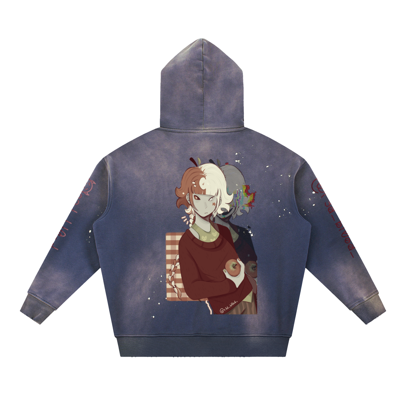 Vintage Washed Frayed Fleece Hoodie