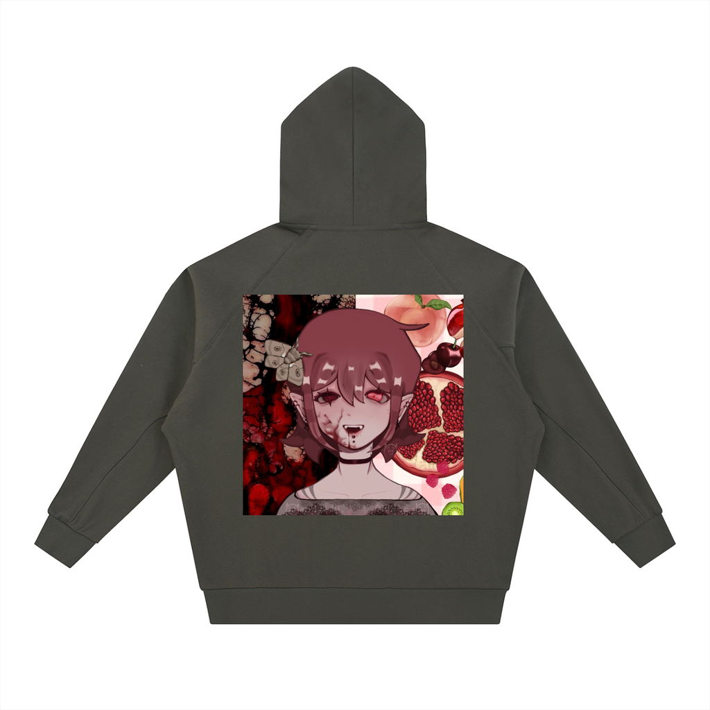Dolman Sleeve Zip-Through Fleece  Hoodie